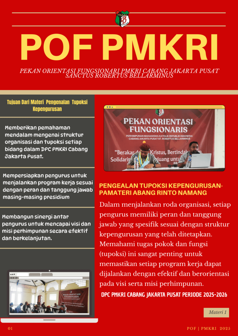 POF PMKRI Cabang Jakarta Pusat-Pengenalan Tupoksi Organisasi (PAMATERI ABANG RINTO NAMANG)